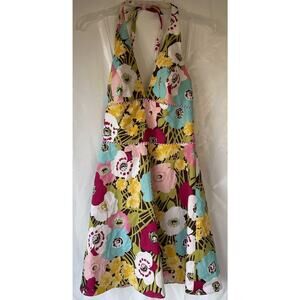 ABS By Allen Schwartz Multicolor Floral Halter Dress Sz 6 USA